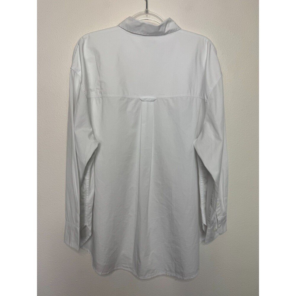 Madewell XL Oversized Button-Up Shirt White Cotton Oxford Long Sleeve Pocket NWT - Picture 13 of 14